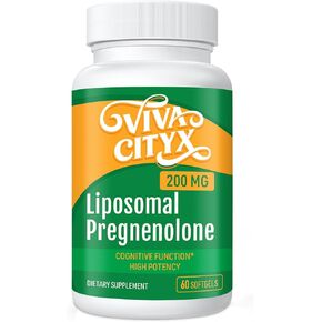 Pregnenolone 200 mg for Memory, Focus - Superior Absorption | from Wild Yam | Gluten-Free, Non-GMO | 60 Capsules