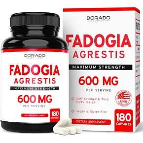 Fadogia Agrestis 600mg Extract - (180 Capsules) - [Maximum Strength] - Strength, Drive, Athletic Performance, Muscle Mass - Third Party Tested - Zero Fillers - Gluten Free, Non-GMO, Vegan Capsules