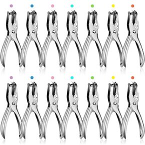 24 Pack 1 Hole Punch 1/4 Inch Single Hole Puncher Metal 5 Sheet Capacity Single Hole Punch Set Silver Paper Punches for Greeting Cards Scrapbook Notebook Puncher Craft Paper Hand Tool