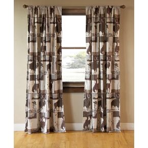 Carstens Wrangler Vintage Cowboy Western Curtain Panels 54" x 84" (Set of 2), Orange
