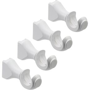 4Pcs Wood Curtain Rod Brackets,1-3/8in(35mm)Diameter Support Bracket,Wooden Window Curtain Hooks for Curtain Rod,White