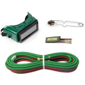 #9599-3/16 ID x 12.5 FT Welding Torch Hose Kit Oxygen Acetylene, B Fittings, Goggles, Striker, Tip Cleaner