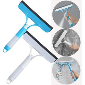 عبوتان من ممسحة دش متعددة الأغراض لباب زجاجي للاستحمام - مع رذاذ وغسالة وممسحة و3 وظائف في 1، أداة تنظيف منزلية مثالية للحمام والنوافذ والمرآة وجدار البلاط والسيارة in Kuwait