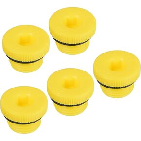 PATIKIL Hold Plugs M18x1.5, 5 Pack PP Plastic Male Threaded Hex Socket Sealing Screw End Cap, Yellow