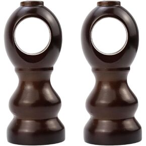 Crapyt 2 PCS Wood Curtain Rod Bracket Curtain Rod Holders Wooden for Living Room, Bedroom, Dining Room 1.97"×4.53" Log Color Curtain Rod Bracket