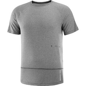 Salomon Men's Cross Run Ss Tee Gfx M-deep Black-hea XL