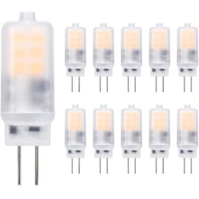 YUIIP G4 LED Light Bulb 2W AC/DC 12V Warm White 2700K G4 Bi-Pin Base Lamp 10W 15W 20W Halogen Bulbs Equivalent for Landscape Chandelier Under Cabinet Lighting, Non-dimmable, No Flicker, Pack of 10