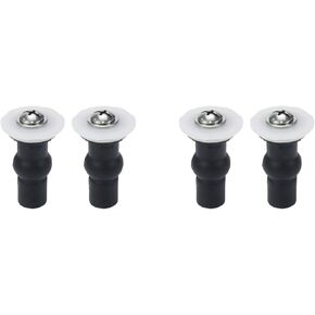 4 Pack Toilet Seat Hinge Screws Black Universal Toilet Seats Fixing Expanding Rubber Top Nuts Toilet Seat Hinge for Top Mount
