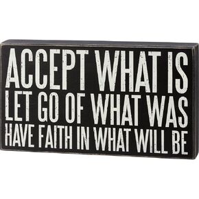Primitive by Kathy 113229 Have Faith In What Will Be Box Sign, 14-inch Length