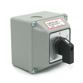 25A Rotary Changeover Switch with Exterior Box, 3 Position 2 Phase 8 Terminals, 2-Way 2NO 2NC Universal Selector Switch 25/D202.2D