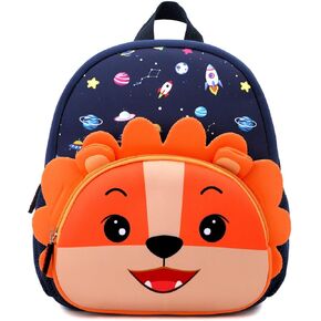 Toddler Backpack Neoprene Zoo Kids Casual Backpack Water Resistance Kindergarten Preschool Bags for Little Boys Girls (Elephant Blue)