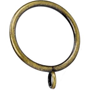 72 Pcs 1.5-Inch Inner Diameter Curtain Rings with Eyelets,Fits Up to 1 1/4-Inch Rod - Antique Brass
