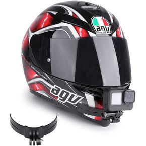 Lupholue Motorcycle Helmet Chin Mount Kits with Adhesive Curved Pads Compatible with GoPro Hero 12, 11, 10, 9, 8, 7, (2018), 6 5, Hero Black, Session, Xiaomi Yi, SJCAM, Campark & Other Action Camera