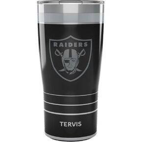 Tervis Traveler NFL Las Vegas Raiders - Night Game Triple Walled Insulated Tumbler Travel Cup Keeps Drinks Cold & Hot, 20oz, Stainless Steel
