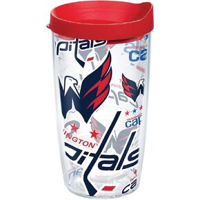 كوب Tervis مصنوع في الولايات المتحدة الأمريكية بجدار مزدوج NHL Washington Capitals معزول يحافظ على المشروبات باردة وساخنة، 16oz، في كل مكان