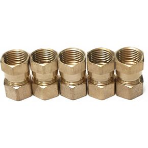 LTWFITTING Brass 3/8-Inch OD x 1/8-Inch Female NPT Compression Connector Fitting(Pack of 5)