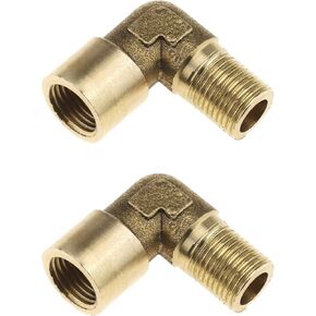 Create idea 2Pcs Air Line Right Angle Connector, 1/8 BSP Male to Female, for Air Water Oil Pipe Hydraulic Compressors - Brass
