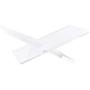 Lucite Galerie Book Display Stand — by Alice Lane Home Collection — Beautiful Addition with its Clear Acrylic Form and Dimensional Design — 2 Piece — for Books, Magazines, Cookbooks and Reading