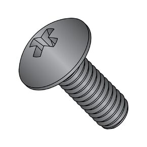 Small Parts 0403MPTB Steel Truss Head Machine Screw, Black Oxide Finish, Meets ASME B18.6.3, #1 Phillips, #4-40 Thread Size, 3/16" Length, Fully Threaded, Imported (Pack of 100)