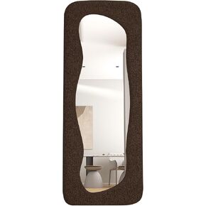 Full Body Mirror – Funky Wall Mirror, Perfect for Living Room and Bedroom Decor – Asymmetrical Shape with Wooden Frame, Ideal for Modern Home & Classical Furniture Lovers (White) in Saudi Arabia