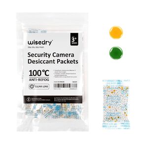 wisedry 3 Grams [20 Packets] Premium Camera Desiccant Packets with Color Indicating Beads, 70% High Moisture Absorption Dehumidifiers, Moisture Absorbers for Outdoor Security Camera