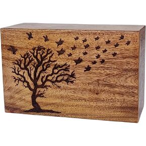 Handcrafted Tree of Life Hardwood Cremation Urn Box for Human Ashes /Burial Urn Box/Adult Male Female Urn Box Large Wooden Urn Box Large