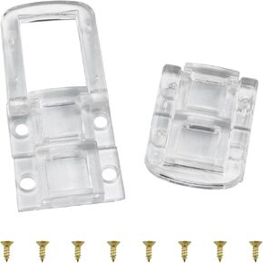 Mini Hinge Hasp Acrylic Hinge Plastic Latch Clear Acrylic Lock Hasp with Mounting Screw Mini Latch 2PCS