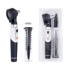 Fiber Optic Mini Otoscope - Ear Scope with Light, Ear Infection Detector (Black Color)