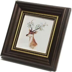 3.5x3.5 Picture Frame Brown Square Photo Frame（Deep brown. Desktop Display Mount on The Wall.Plexiglass Panel (not Glass), Plastic Packaging (not Carton).