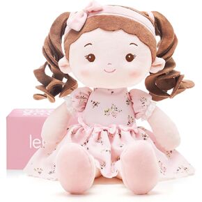 LeyaDoll Soft Black Baby Doll for Toddlers 1-3, African American Baby Doll Girl for Birthday Gift, My First Christmas Rag Doll Plush Toys for Toddler Kids Infants -Butterfly Girl 16''
