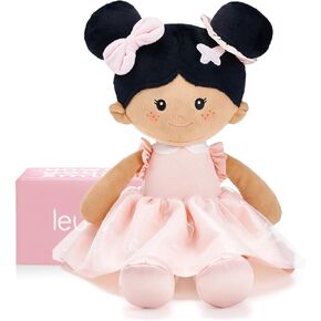 LeyaDoll Soft Black Baby Doll for Toddlers 1-3 (16''), African American Baby Doll Girl for Birthday Gift, Leya Doll My First Christmas Rag Doll Plush Toys for Toddler Kids Infants -Butterfly Girl