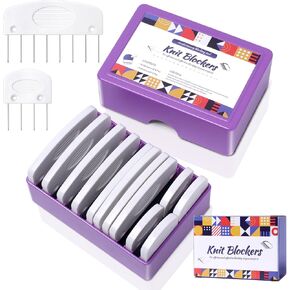 Opstin 130Pcs Knit Blockers Pins Kit, Knit Blocking Combs for Blocking Knitting,Crochet,Blocking Needles,Knitting Blocking Tools,Lace or Needlework Projects