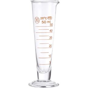 Baluue Lab Graduated Measuring Cup, Glass Conical Beaker Liquid Measuring Glass Dispenser Test Laboratory Thick Science Cone Cup Conical Experience Chemistry Experiment Graduated Beaker