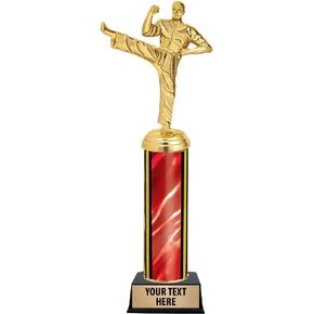 11.5" Red Karate Male Trophies - Customized Karate Male Trophy Awards Prime