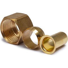 LTWFITTING Value Pack 1/2-Inch OD Brass Compression Insert,Sleeve Ferrule,Nut (Pack of 125)