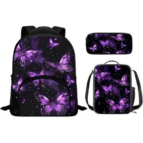 Kids 3 in 1 School Bag Set Corgi School Backpacks 12 Inch Schoolbag for Elementary Kindergarten School Animal Print Bookbag with Lunch Box and Pencil Case