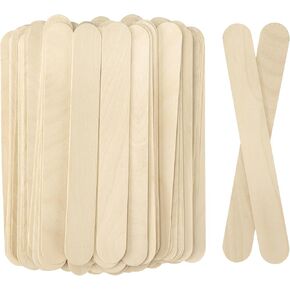 WISYOK 8'' Jumbo Craft Sticks - 42pcs Extra Large Natural Premium Wood, Ice Cream Sticks, Wooden Jumbo Sticks, Large Tongue Depressors, Plant Labels, Hair Removal and Waxing Supplies, Crafting