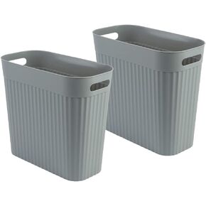 Small Trash Can Plastic Wastebasket 3 Gallon Garbage Container Bin Slim for Bathroom Powder Rooms Bedroom Living Room Home Office