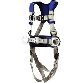 3M DBI-Sala ExoFit X100 Comfort Construction Positioning Safety Harness, OSHA, ANSI, 3 D-Ring Connections, Tongue Leg Buckles, Quick Connect Chest Buckle, 1401113, X- Large