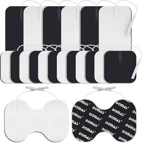 DOMAS TENS Unit Electrode Pads (XL) - 4x6 Inch for Back Pain Relief- Compatible with TENS 7000 and Other 2mm Pin Units - Reusable & Latex-Free