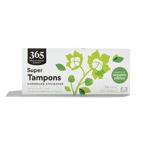 365 by Whole Foods Market Organic Super Tampons Cardboard Applicator, 14 CT