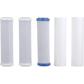 Watts Premier 500124 Annual Water Filter Replacement Pack, 5 Piece Set, White/Blue