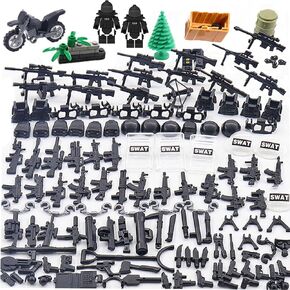 Army Military Weapons Pack for Minifigures Swat Police Equipment Gear EOD Accessories Building Block Toys for Kids Boys Compatible with Major Brand