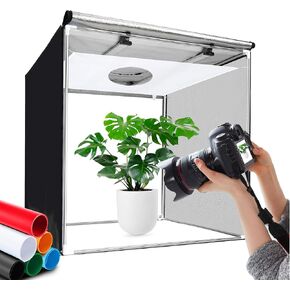 HitTopss Photo Studio Light Box Photography Large, 39"x39"x39"/100x100cmx100cm 240 LED Photo Studio Box Shooting Tent Kit with Stepless Dimming Light Panel for Product Photography