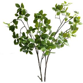 Jasming Artificial Banyan Branches Real Touch Leaves Fake Ficus Microcarpa for Home Office Garden Decoration (2)