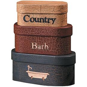 Your Hearts Delight 8 by 4-Inch Country Bath Nesting Boxes, Large