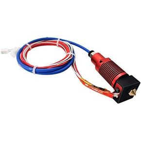 ZHANGLI 3D Printer Hot End Kit, Red Round Radiator Extrusion Hot End with MK8 Black Silicone Sleeve, 24V 40W 3D Printer Heating Block Hotend Kit 0.4mm Nozzle for Creality CR-10S Pro