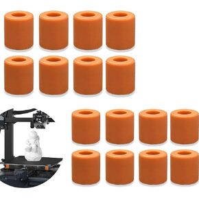 16 Pcs 3D Printer Silicone Solid Bed Leveling Mounts, Heat-Resistant Buffer Silicone Bed Spacers 16 mm and 18 mm, Stable Hot Bed Leveling Column Parts for Most 3D Printer (Orange, 0.62" & 0.7")