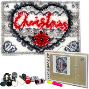 YP Latch Hook Kits for Kids and Adults Beginners Christmas DIY Rug Making Kit for Home Decoration Festival Gifts Crocheting Crafts Carpet,20" X 14"(Christmas Tree with Gifts)