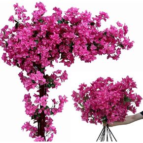 Pack of 16 - Artificial Bougainvillea Flower Stems Silk Bougainvillea Long Branches Full Blossoms for Home Wedding Table Centerpiece Shower Event Backdrop Indoor Outdoor Decorations (Violet)